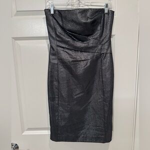 Lauren Ralph Lauren Strapless Gunmetal Metallic Dress